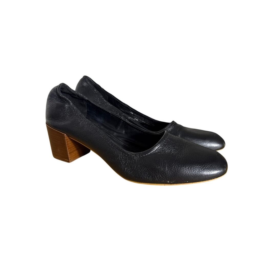 M4D3 Basic Black Block Heel Pumps Heels Size 8.5 Minimal